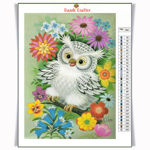 BABY OWL WITH FLOWERS Diamond Painting Kit - DAZZLE CRAFTER