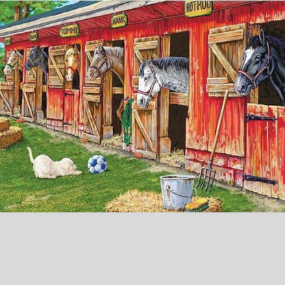 HORSES IN THE STABLE Diamond Painting Kit - DAZZLE CRAFTER