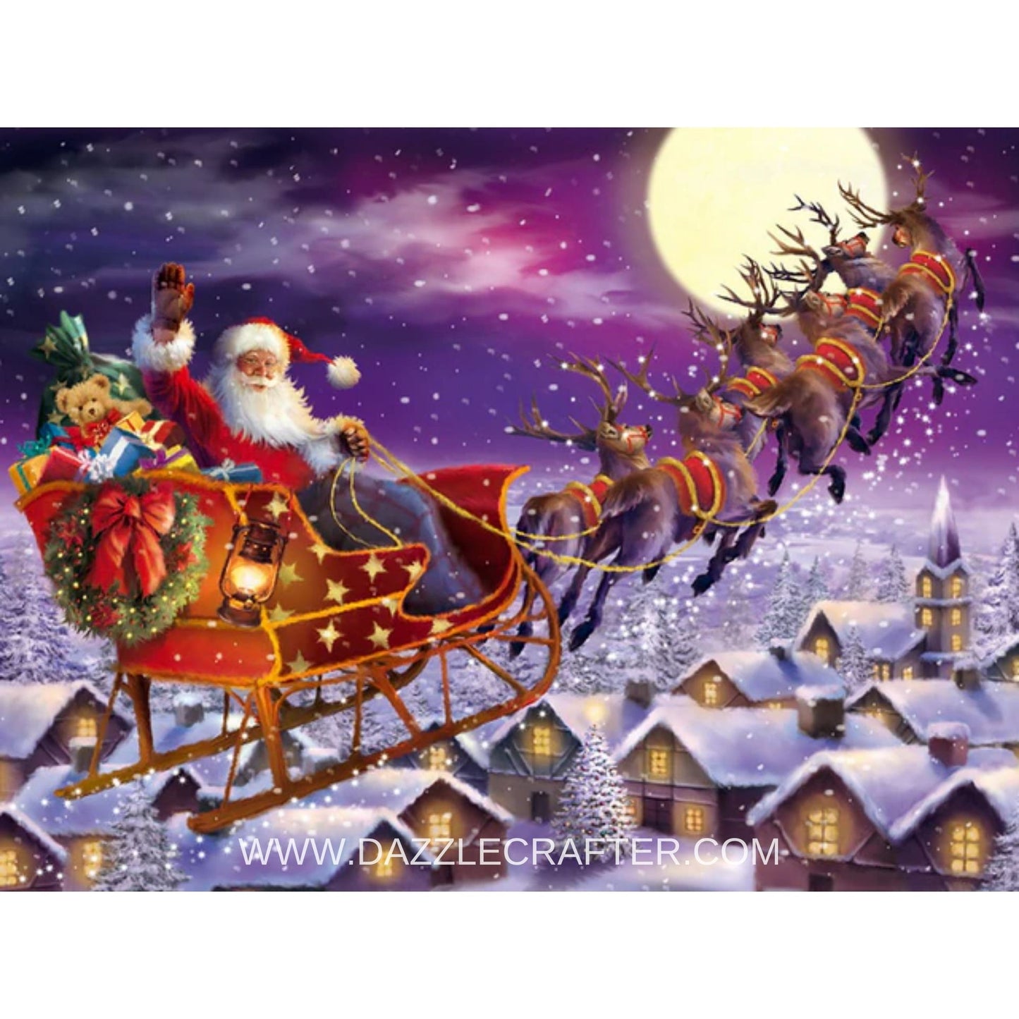 SANTA RIDING SLEIGH Diamond Painting Kit
