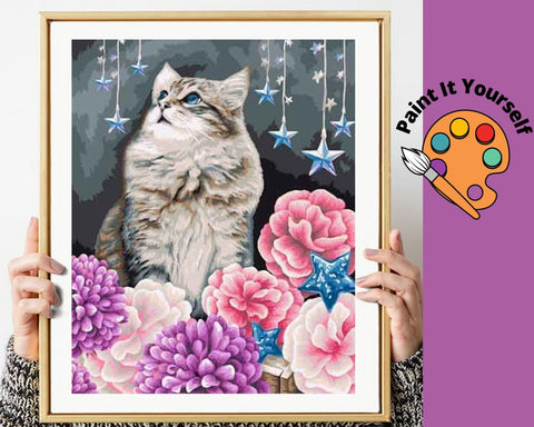 Image of LOVELY CAT - DIY Adult Paint By Number Kit
