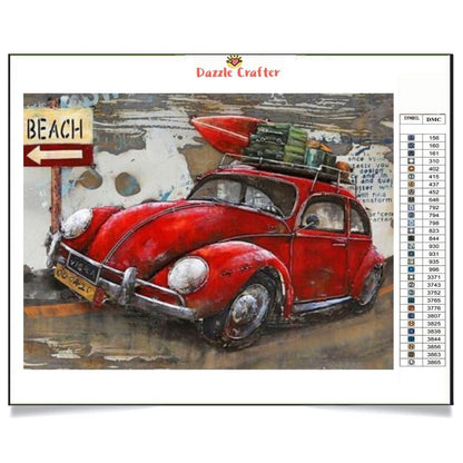 MY RED CAR Diamond Painting Kit - DAZZLE CRAFTER