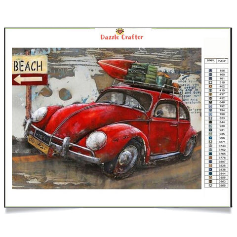MY RED CAR Diamond Painting Kit - DAZZLE CRAFTER