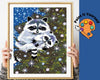 RACCOON IN THE SNOW - DIY Adult Paint By Number Kit