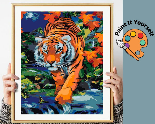 TIGER IN THE JUNGLE - DIY Adult Paint By Number Kit – DAZZLE CRAFTER