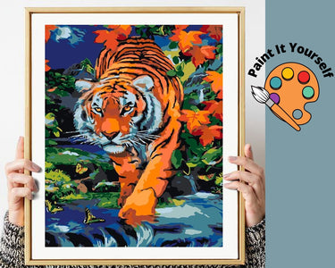 TIGER IN THE JUNGLE  - DIY Adult Paint By Number Kit