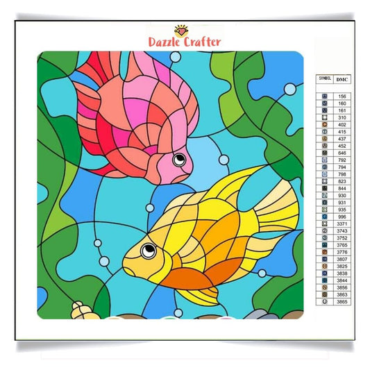 HAPPY COLORFUL FISHES Diamond Painting Kit - DAZZLE CRAFTER