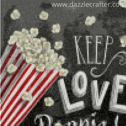 Image of CHALKBOARD QUOTES - KEEP LOVE POPPING Diamond Painting Kit - DAZZLE CRAFTER