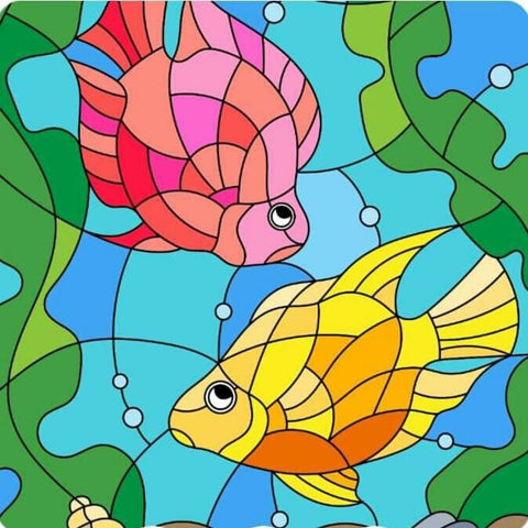 Image of HAPPY COLORFUL FISHES Diamond Painting Kit - DAZZLE CRAFTER