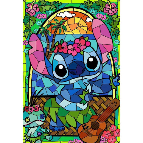 Image of BLUE KOALA STAINED GLASS  Diamond Painting Kit