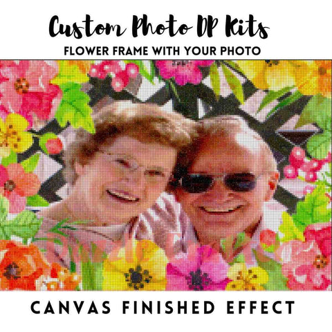 Image of CUSTOM PHOTO WITH TROPICAL FLOWER FRAME - MAKE YOUR OWN DIAMOND PAINTING