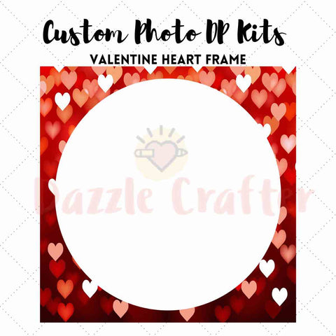 Image of CUSTOM PHOTO WITH VALENTINE HEART FRAME - MAKE YOUR OWN DIAMOND PAINTING