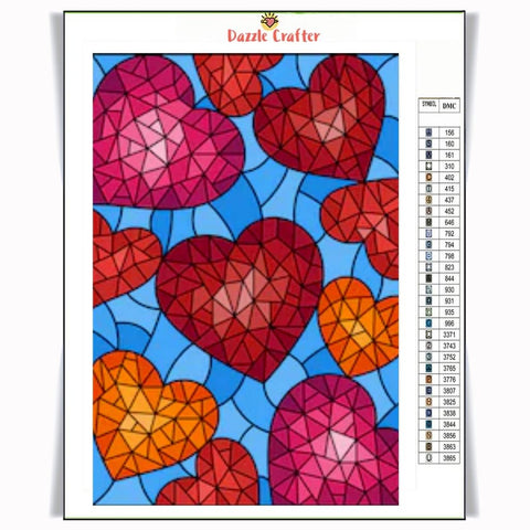 Image of FALLING HEARTS & DIAMONDS Diamond Painting Kit - DAZZLE CRAFTER