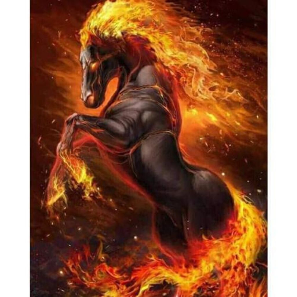BLAZING FIRE HORSE Diamond Painting Kit