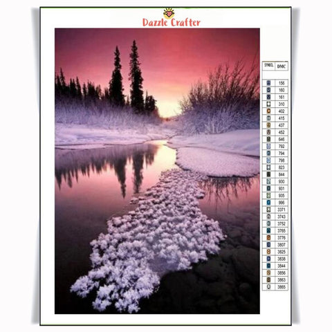 Image of WINTER SUNSET Diamond Painting Kit