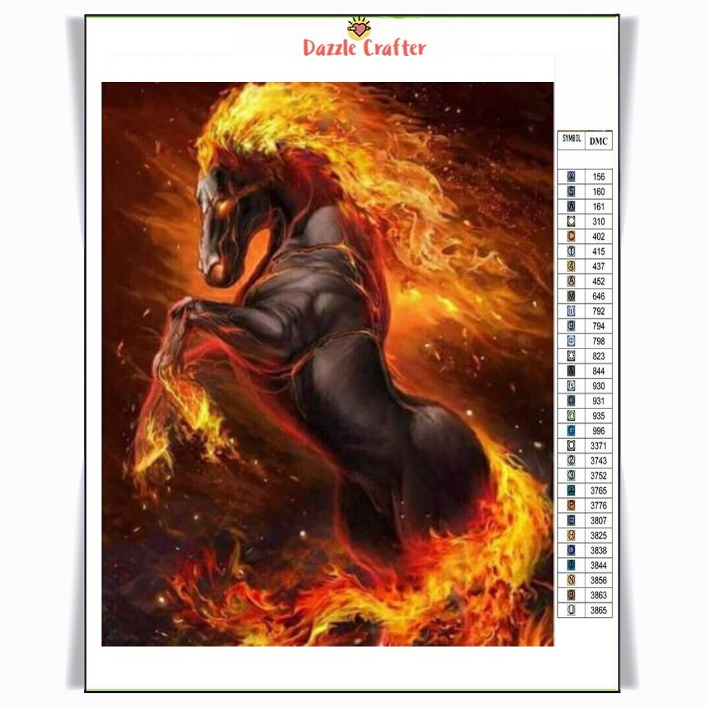 BLAZING FIRE HORSE Diamond Painting Kit