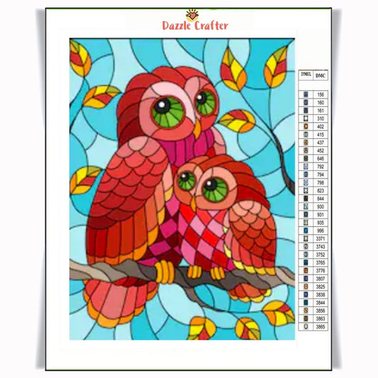 OWL WITH BABY Diamond Painting Kit