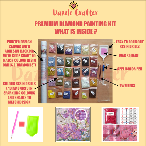 Image of Pink Unicorn Love Diamond Painting Kit - DAZZLE CRAFTER