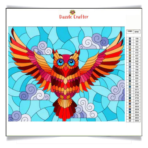 Image of OWL IN FLIGHT  Diamond Painting Kit - DAZZLE CRAFTER