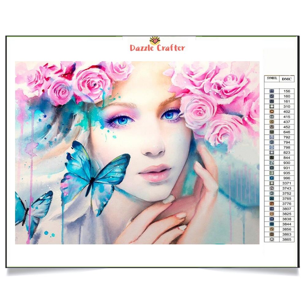ROSE GIRL BUTTERFLY Diamond Painting Kit – DAZZLE CRAFTER