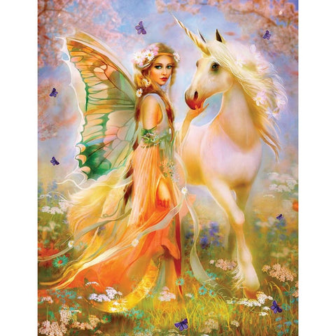Image of BUTTERFLY BEAUTY WITH UNICORN Diamond Painting Kit - DAZZLE CRAFTER