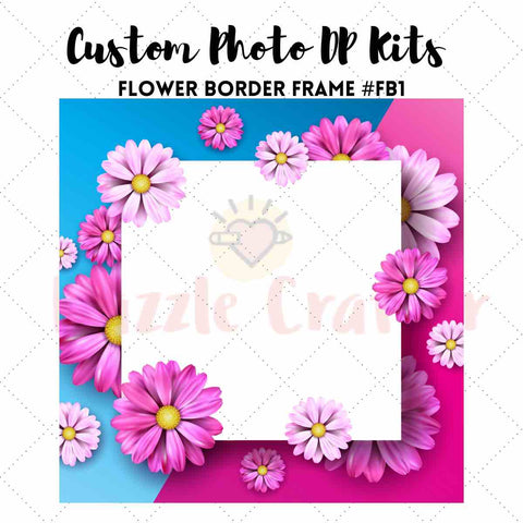 Image of CUSTOM PHOTO WITH FLOWER FRAME - MAKE YOUR OWN DIAMOND PAINTING