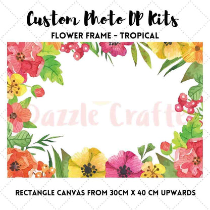 CUSTOM PHOTO WITH TROPICAL FLOWER FRAME - MAKE YOUR OWN DIAMOND PAINTING