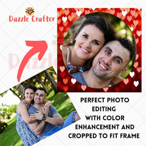 CUSTOM PHOTO WITH VALENTINE HEART FRAME - MAKE YOUR OWN DIAMOND PAINTING