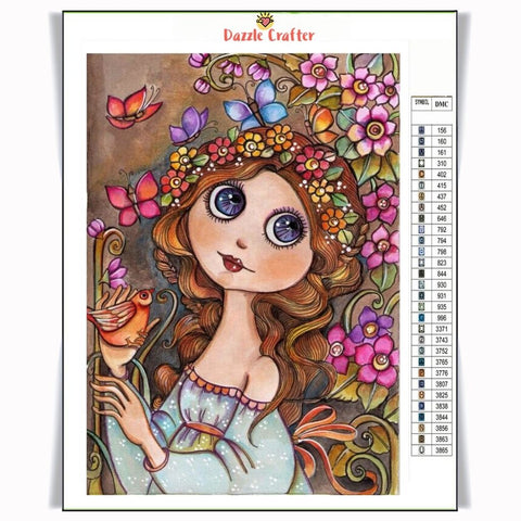 Image of PRETTY BUTTERFLY GIRL Diamond Painting Kit