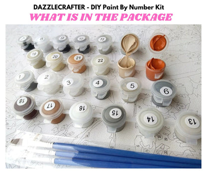 RACCOON EATING DOUGHNUT - DIY Adult Paint By Number Kit