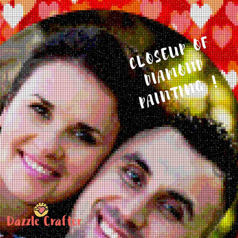 Image of CUSTOM PHOTO WITH VALENTINE HEART FRAME - MAKE YOUR OWN DIAMOND PAINTING