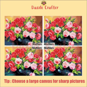 PINK FLOWERS CAT Diamond Painting Kit - DAZZLE CRAFTER