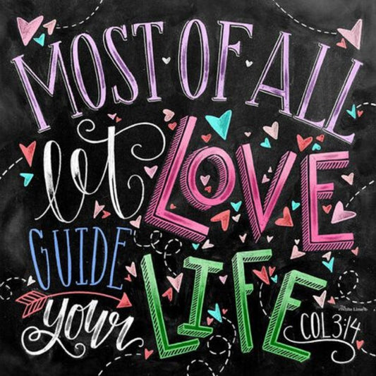 CHALKBOARD QUOTES - LET LOVE GUIDE YOUR LIFE Diamond Painting Kit - DAZZLE CRAFTER