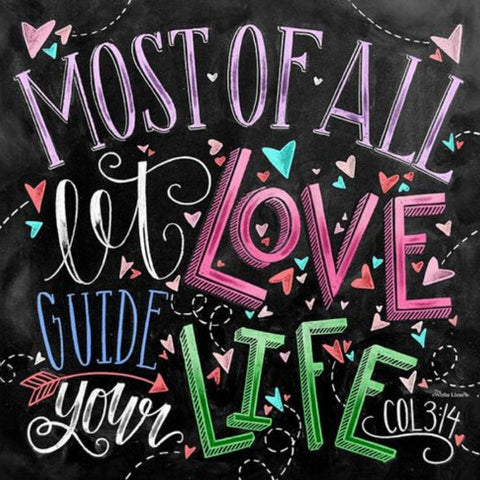 Image of CHALKBOARD QUOTES - LET LOVE GUIDE YOUR LIFE Diamond Painting Kit - DAZZLE CRAFTER