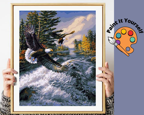 Image of FLYING WILD EAGLE - DIY Adult Paint By Number Kit