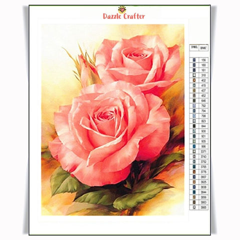 Image of PEACH ROSES Diamond Painting Kit - DAZZLE CRAFTER
