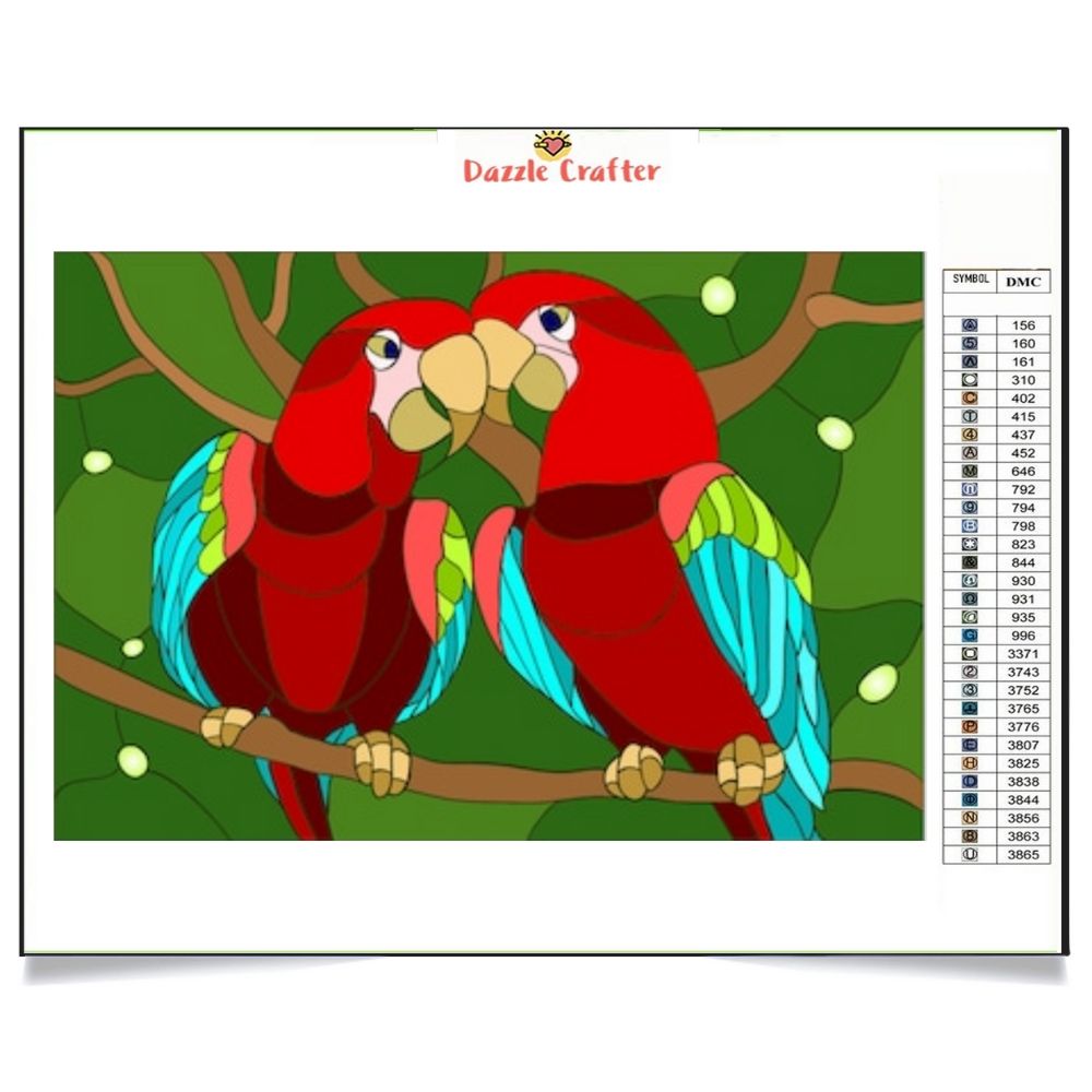 LOVING PARROTS Diamond Painting Kit - DAZZLE CRAFTER