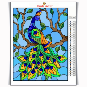 STAINED GLASS PEACOCK Diamond Painting Kit