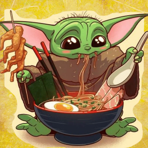 Image of BABY YODA CHINESE TAKEAWAY Diamond Painting Kit