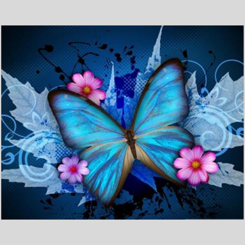 Image of BLUE BUTTERFLY Diamond Painting Kit - DAZZLE CRAFTER