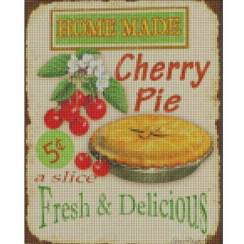 Image of VINTAGE CHERRY PIE POSTER Diamond Painting Kit - DAZZLE CRAFTER