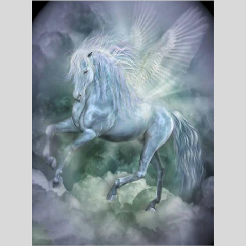 Image of FLYING WHITE HORSE Diamond Painting Kit - DAZZLE CRAFTER