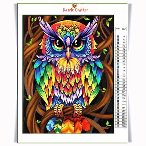 Image of MULTICOLOR OWL Diamond Painting Kit