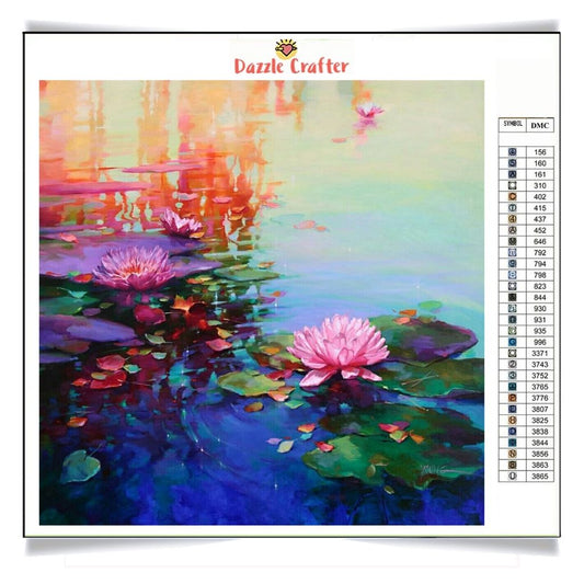 PINK LOTUS GLORY Diamond Painting Kit - DAZZLE CRAFTER