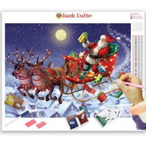 JINGLE BELLS SANTA  Diamond Painting Kit