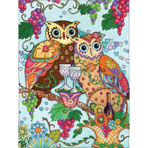 OWLS WITH WINE Diamond Painting Kit - DAZZLE CRAFTER