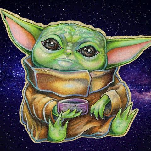 Image of SITTING BABY YODA  Diamond Painting Kit