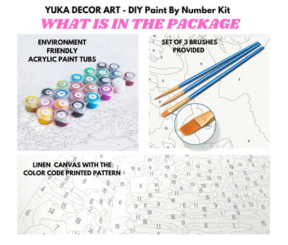 Mandala PAINT by NUMBER Kit for Adult , DIY Mandala Wall Art Art , Easy Beginner Acrylic Painting Kit,Home Decor Gift