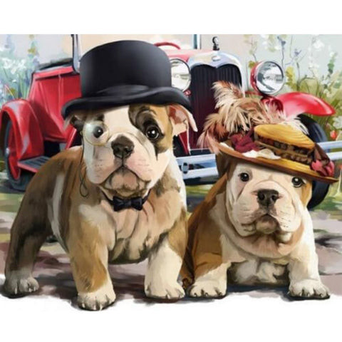 Image of CUTE DOGS WITH HATS Diamond Painting Kit