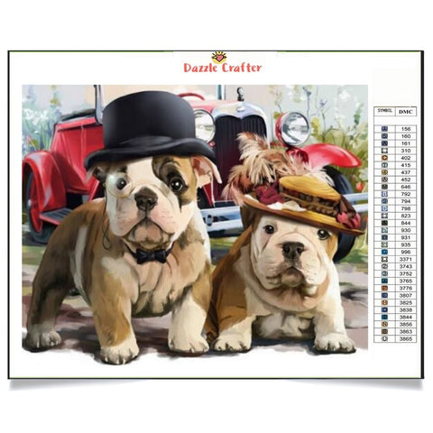 Image of CUTE DOGS WITH HATS Diamond Painting Kit