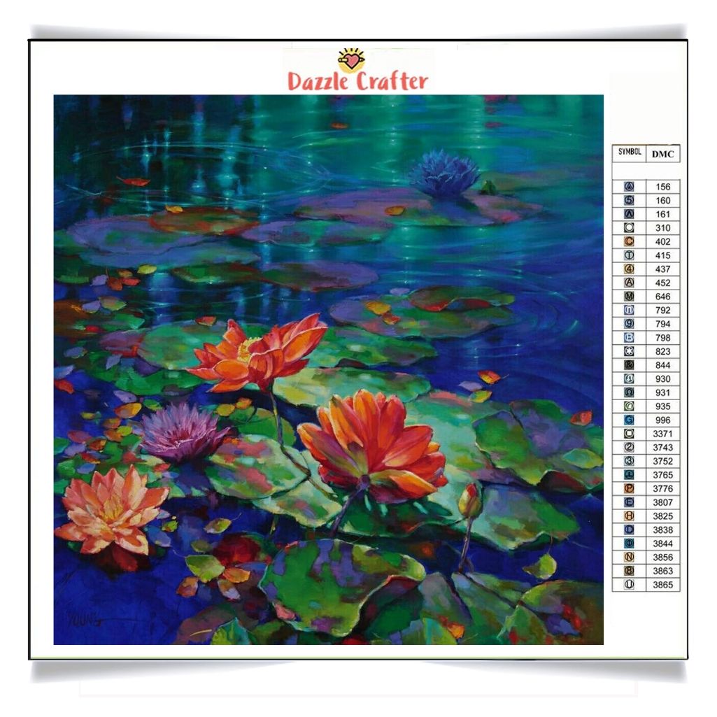 LOTUS IN THE LAKE Diamond Painting Kit - DAZZLE CRAFTER